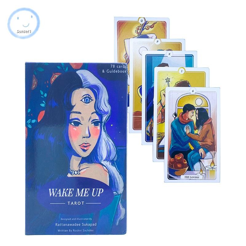 Sunset 12*7 ซม.Wake Me Up Tarot Card Prophecy Divination Deck Family Party Board Game Beginners Card