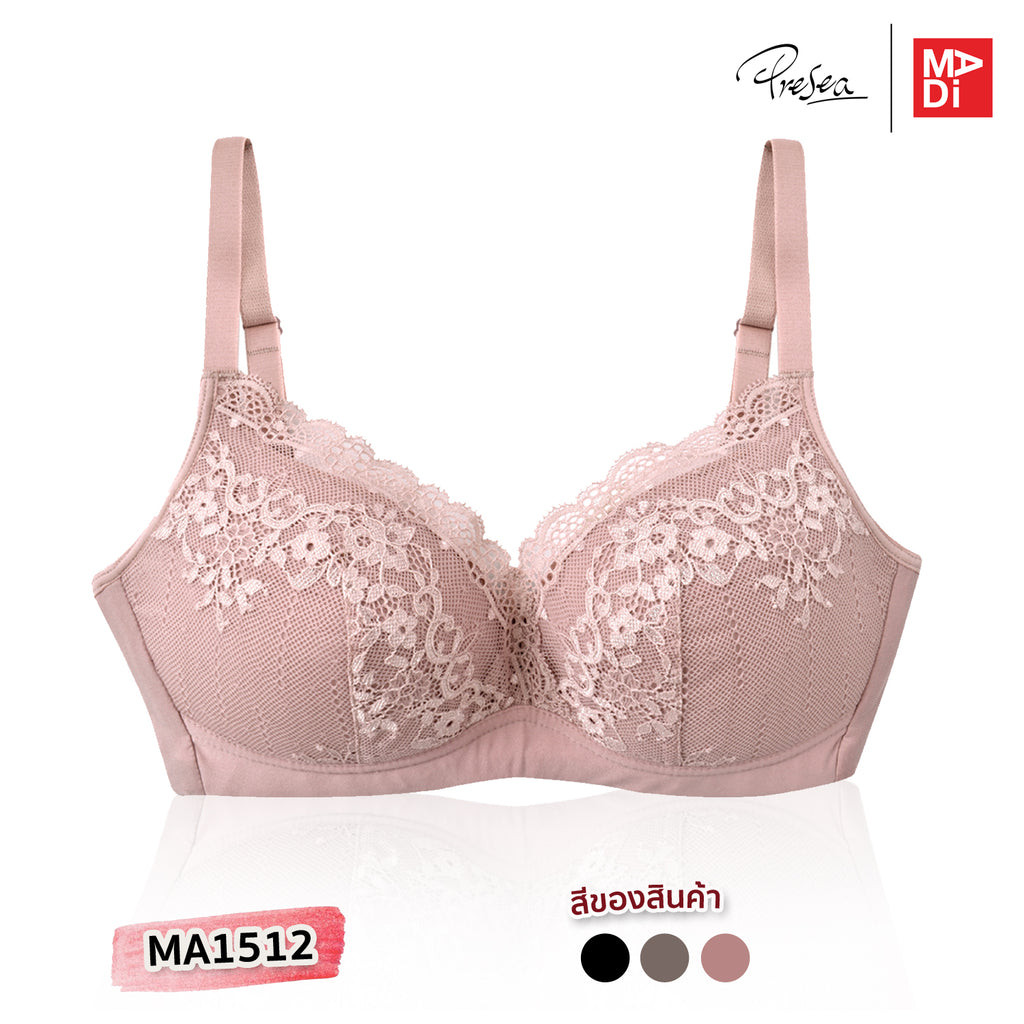 Presea softbra เสื้อในไร้โครง ลายลูกไม้ ใส่สบาย ลดการระคายเคือง ไม่อับชื้น Beauty lace bra MA1512 — صورة 6
