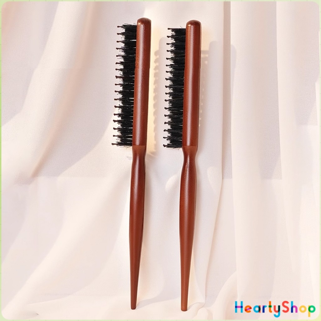 HeartyShop หวีจัดแต่งทรงผมมืออาชีพ ที่จับพลาสติกจับถนัดมือ หวีผมขนแปรงไนลอน  Styling comb - รูปที่ 6