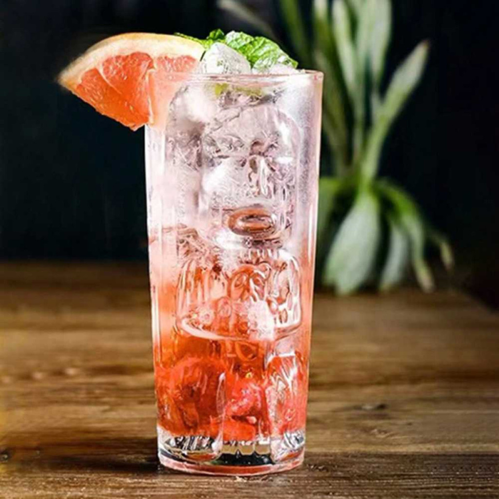 แก้วค็อกเทล One Two Cups Mocktail Juice Hawaiian Tiki Glass 400ml - EY-40