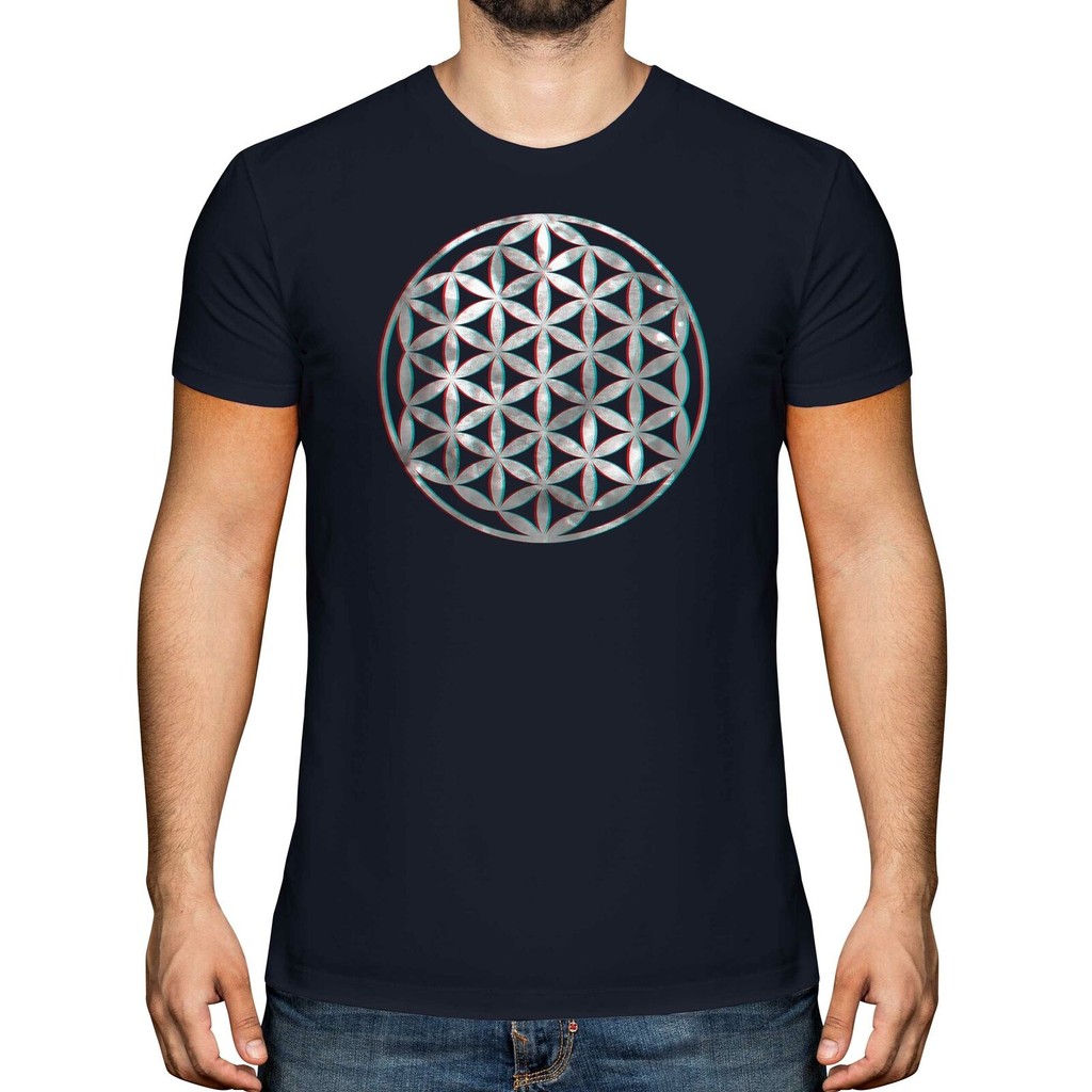Flower Of Life 3D Mens T-Shirt Tee Top Gift Symbol Pagan