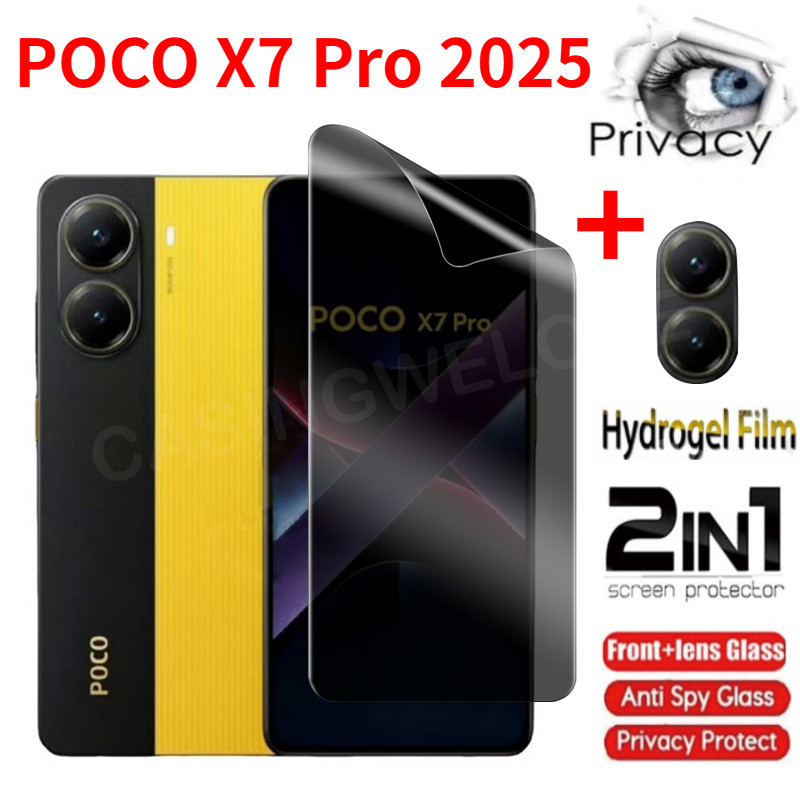 Poco X7 Pro 2025 ฟิล์มไฮโดรเจลความเป็นส่วนตัว Anti-Spy คลุมทั้งหมดปกป้องหน้าจอ Anti Peek ฟิล์มความเป