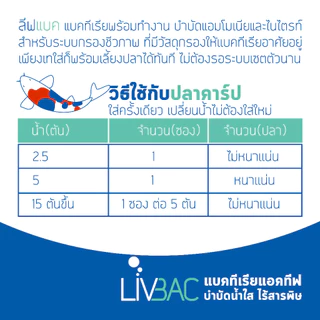 Livbac แบคทีเรียระบบกรอง เซ็ตระบบกรองชีวภาพ ใส่ครั้งเดียว 2 ซอง