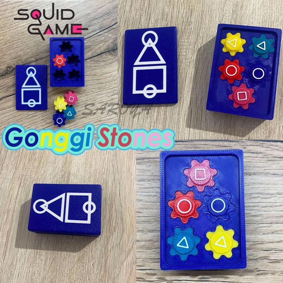 3d พิมพ์ Gonggi หินแบบดั้งเดิมเกมเกาหลีเกมปลาหมึก 2 ประเภทเดียวกัน Props 5 หินชุด decfeyeth