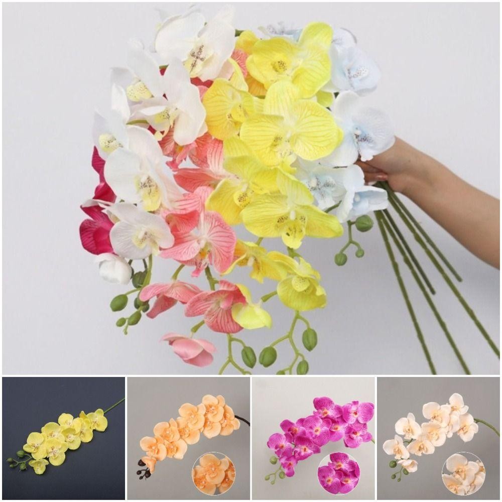 Aiping ดอกกล้วยไม้ประดิษฐ์ ผ้าไหม 9 หัว 69 ซม. - รูปที่ 3