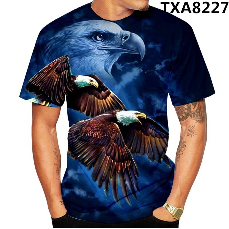 ผู้ชายs เสื้อยืด Full Body 3d พิมพ์ O-คอ Tshirt แฟชั่น Eagle เสื้อยืดลําลองเสื้อแขนสั้น ราคา ถูกที่สุด ดีลบีเคเค แกลเลอรีภาพที่ 3
