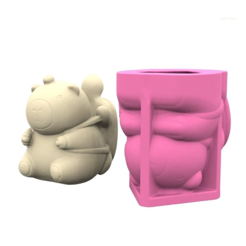 San* ซิลิโคน Mould คอนกรีตแม่พิมพ์เรซิ่นดอกไม้หม้อแม่พิมพ์ Capybara รูปร่างเหมาะสําหรับแจกันฉ่ําและผู้ถือปากกา Crea