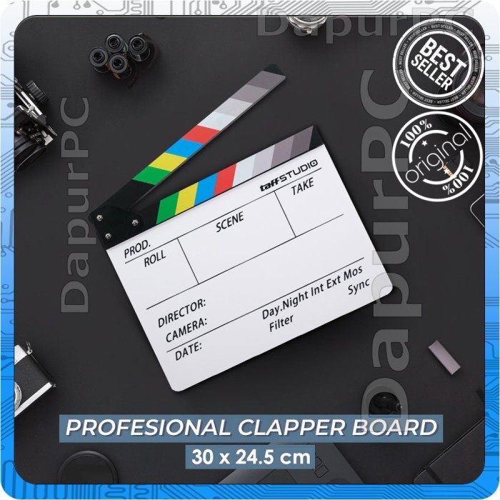Professional Clapper Board อะคริลิคสีสันสดใส Action Scene Clapper Board Slate