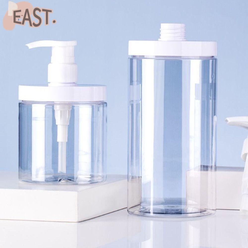 Easts เครื่องจ่ายขวดปั๊ม, เครื่องจ่ายสบู่เหลวปากกว้างรีฟิล, ความจุขนาดใหญ่ 500/1000 มล. ขวดนม PET สําหรับแชมพู ครีมนวดผม โลชั่น