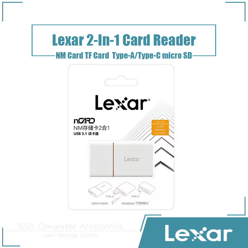 Lexar NM card เครื่องอ่านการ์ด TF การออกแบบอินเทอร์เฟซคู่ของ USB-A และ Type-C ความเข้ากันได้อย่างเสถ