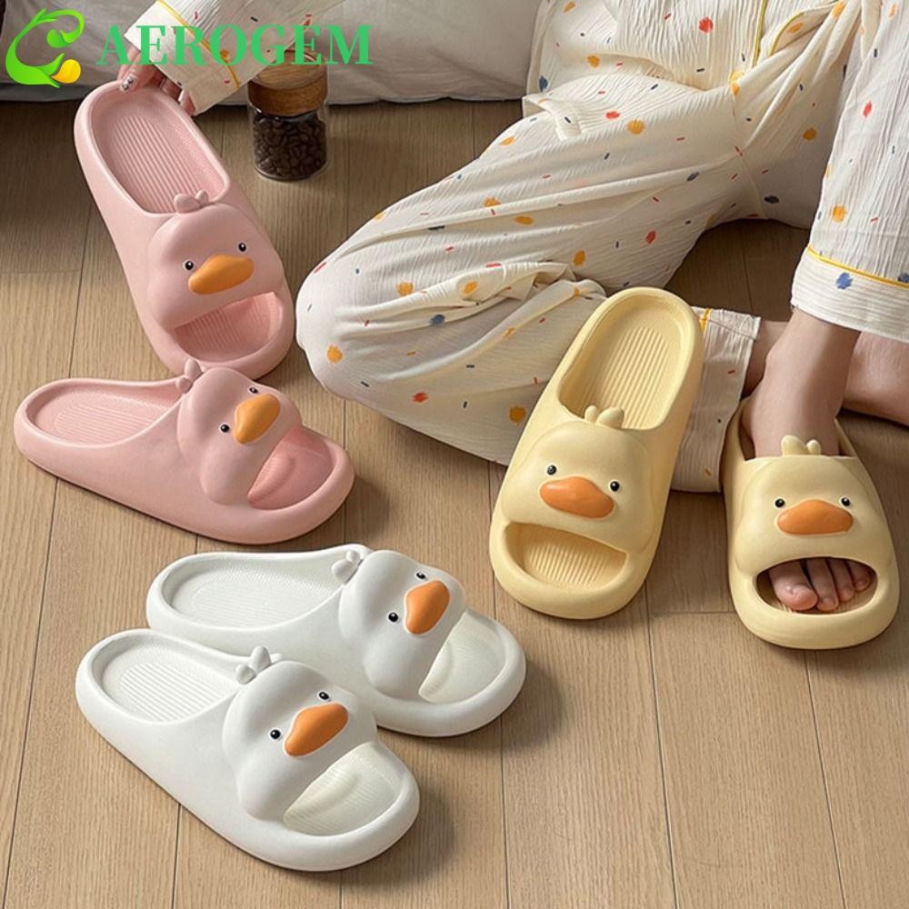 Aerogem รองเท้าแตะแพลตฟอร์มหนา, เป็ดน่ารักการ์ตูนรองเท้าแตะกันลื่น, สบาย Soft Sole Beachwear รองเท้าแตะสไลด์ House รองเท้าผู้หญิง