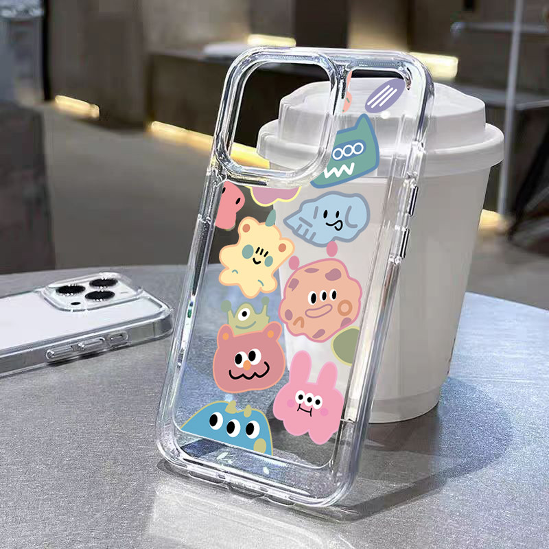 เคสไอโฟน 13 TPU นิ่มกันกระแทก เคสโทรศัพท์ for iPhone 11 12 13 14 15 Pro Max XR XS X 7 8P สนุกการ์ตูน
