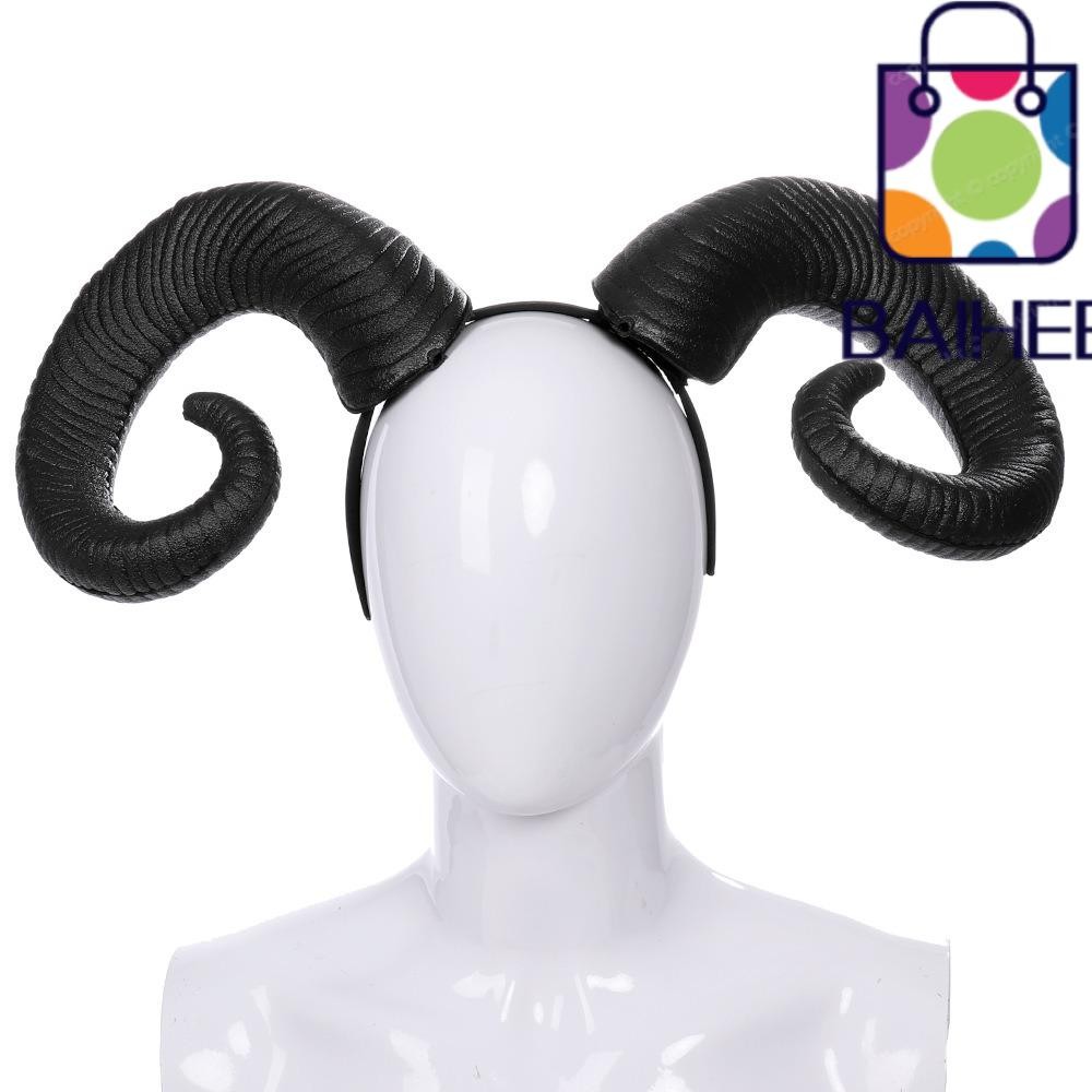 Baihee ปีศาจผมชั่วร้าย Hoop, Bend Goth ฮาโลวีน Ox Horn แถบคาดศีรษะ, ตลกอุปกรณ์เสริมยาว Gothic คอสเพลย์ Headpiece