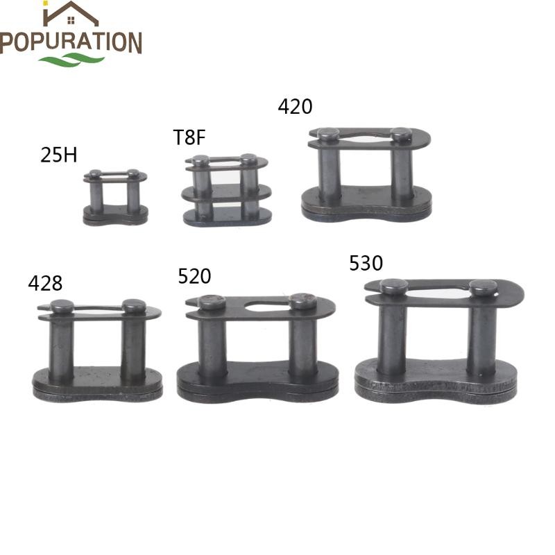 Pop โซ่รถจักรยานยนต์ Master Buckle 25H T8F 420 428 520 530 แหวน Link ข้อต่อโลหะ