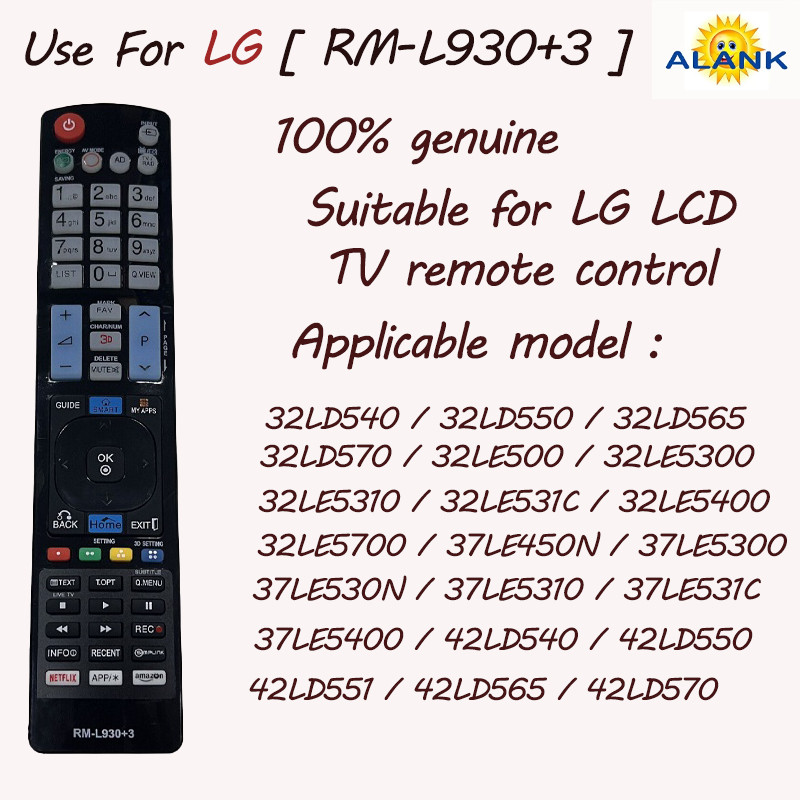 เหมาะสําหรับ LG LCD TV รีโมทคอนโทรล RM-L930+3 47LE533310 47le5400 47LE531C 50PJ350 50PJ550 50PJ650