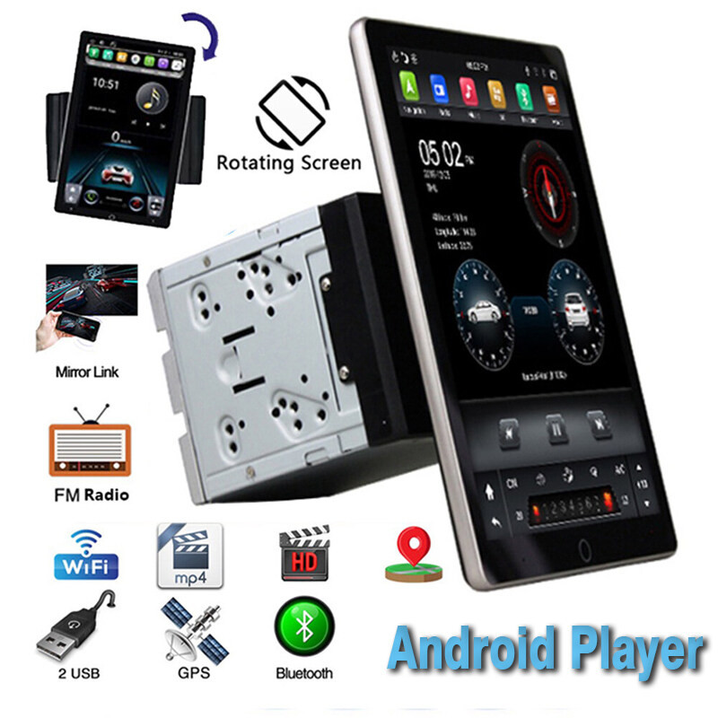 10.1 นิ้ว 2Din รถวิทยุ Android เครื่องเล่นมัลติมีเดียในรถยนต์หน้าจอสัมผัสหมุนได้วิทยุติดรถยนต์