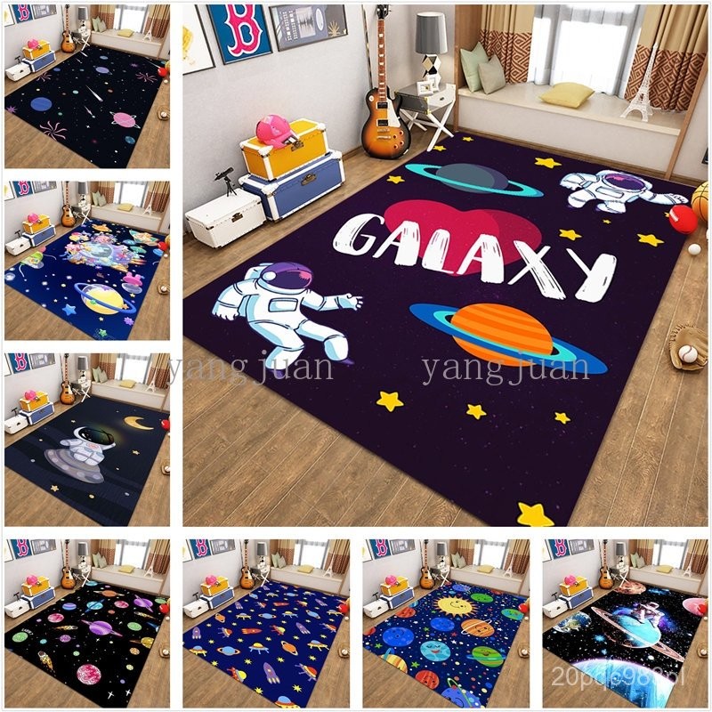 Space Planet Astronaut Carpet Bedroom Bedside Children's Study Interstellar Floor Mats Living Room S