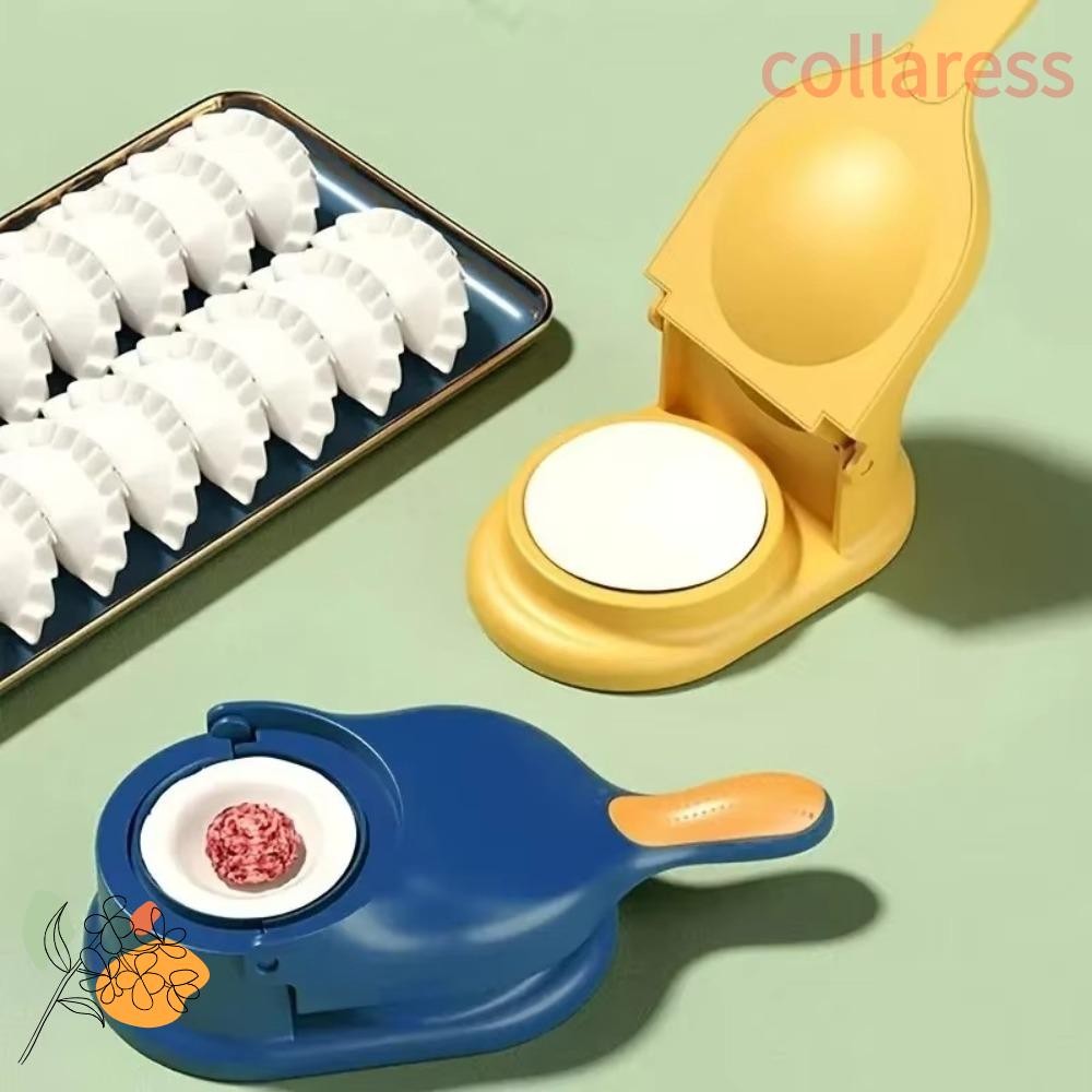 COLLARESS เครื่องทําผิวเกี๊ยวในครัวเรือน, ด้ามจับกันลื่นแบบพกพา Dumpling Maker, คู่มือคุณภาพสูงทนทาน 2 in 1 Dumpling Mold สําหรับ Dumpling Skin Home-appliance Kitchen Item