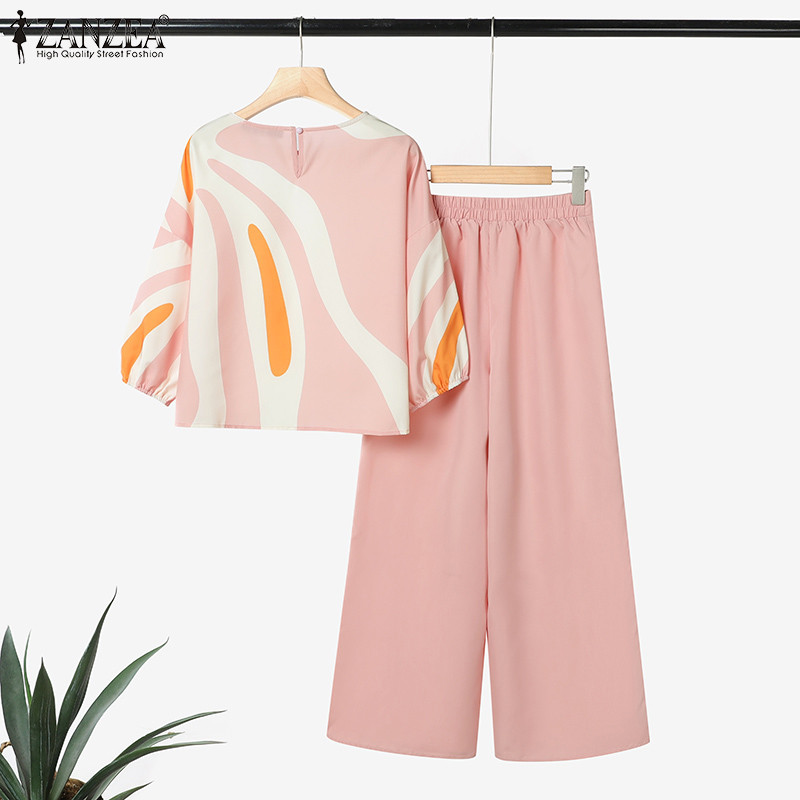 ZANZEA ซานเซีย ชุดลำลองผู้หญิง แขน3/4 ยืดหยุ่น ทรงกว้าง มีกระเป๋า - รูปที่ 3