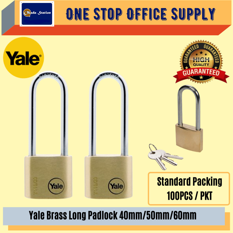 Yale Long PadLock 40mm /50mm / 60mm / ล็อคแผ่นทองเหลือง / กุญแจยาวทองเหลือง Yale / Gembok Tembaga