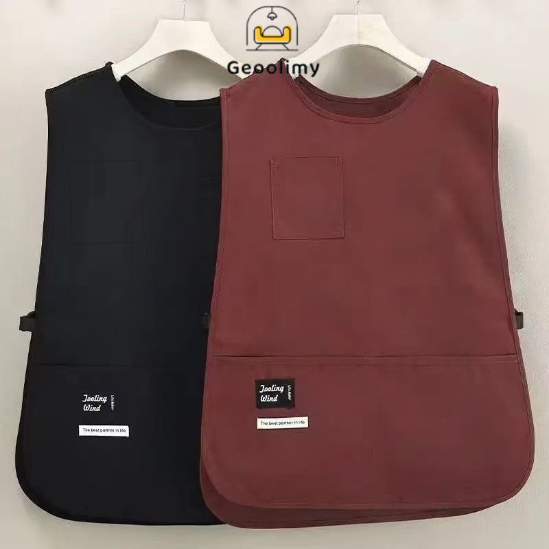เสื้อกั๊กกันเปื้อนในครัวแบบแฟชั่น กันน้ำ เสื้อผ้าทำงานลำลองแบบยูนิเซ็กซ์