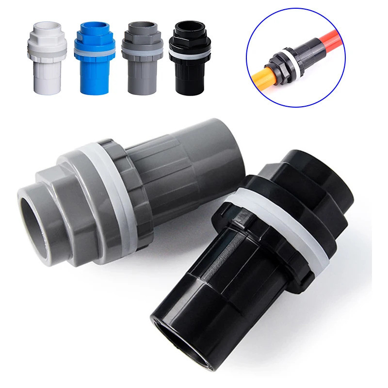 1 PC 20 ~ 50 มม.Aquarium ตรงระบายน้ํา Connector ถังปลาความหนาน้ํา OverFlow ด้านล่าง Joint Garden Home Inlet Outlet ข้อต่อ