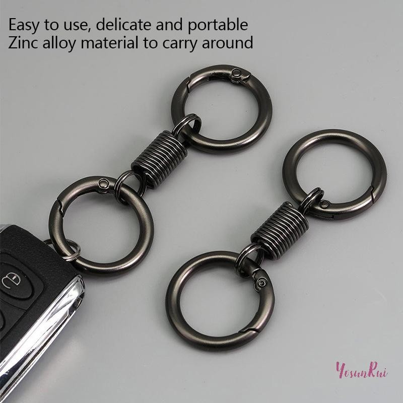 YosunRui] บุคลิกภาพฤดูใบไม้ผลิคู่ขดลวดพวงกุญแจ Carabiner หัวเข็มขัดแหวน Anti-lost ปีนเขาตะขอรถ Keychians อุปกรณ์เสริมของขวัญใหม่