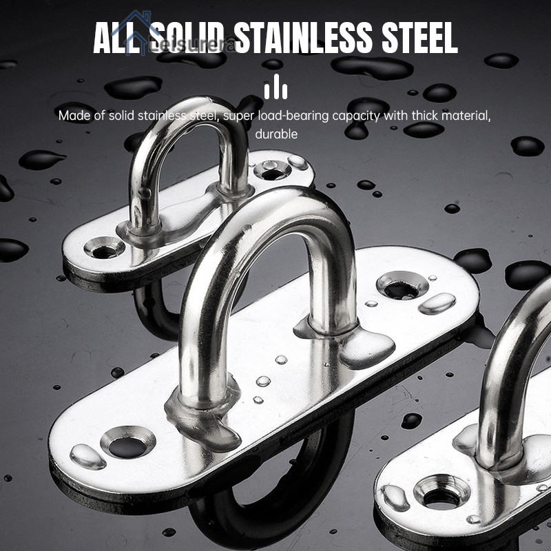 ✨ตะขอรูปตัว U สเตนเลสสตีล รับน้ำหนักในครัวเรือน หัวเข็มขัดแบบแหวนยกแบบถาวร🍀 - รูปที่ 4