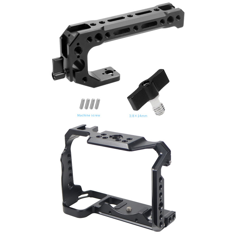 XT-XINTE อลูมิเนียมกล้องวิดีโอ Rig สําหรับ Nikon Z5 Z6 Z6II Z7II พร้อม 3/8 1/4 สกรูรูรองเท้าเย็นสําห