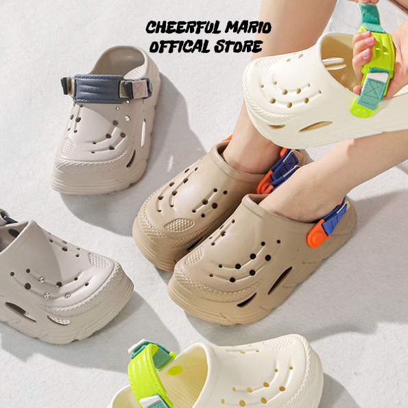 Cheerful Mario 18-24ซม 3สี รองเท้าแตะเด็กผู้ชาย สายรัดพื้นหนา รองเท้ารัดส้นเด็กโ