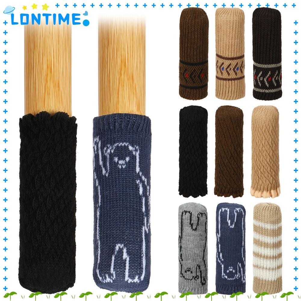 LONTIME 4 ชิ้น/เซ็ตเก้าอี้ถุงเท้าน่ารักชั้น Protector ถัก Anti-Noise ป้องกัน