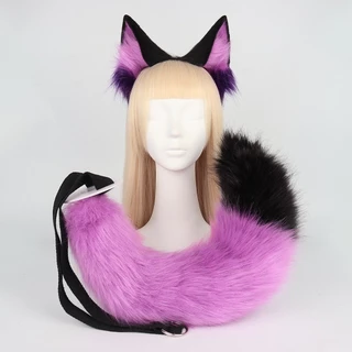 COSPLAY Zootopia Nick Wilde Fox Ears Tail Set - Fluffy Animal Costume Accessories