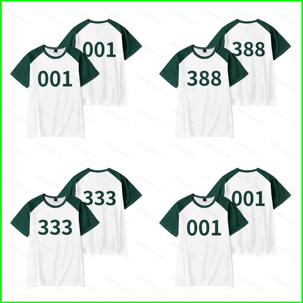 YB1 Squid Game Season 2 หมายเลข 388 001 333 เสื้อยืดฤดูร้อน Anime Short Sleeve Top BY1