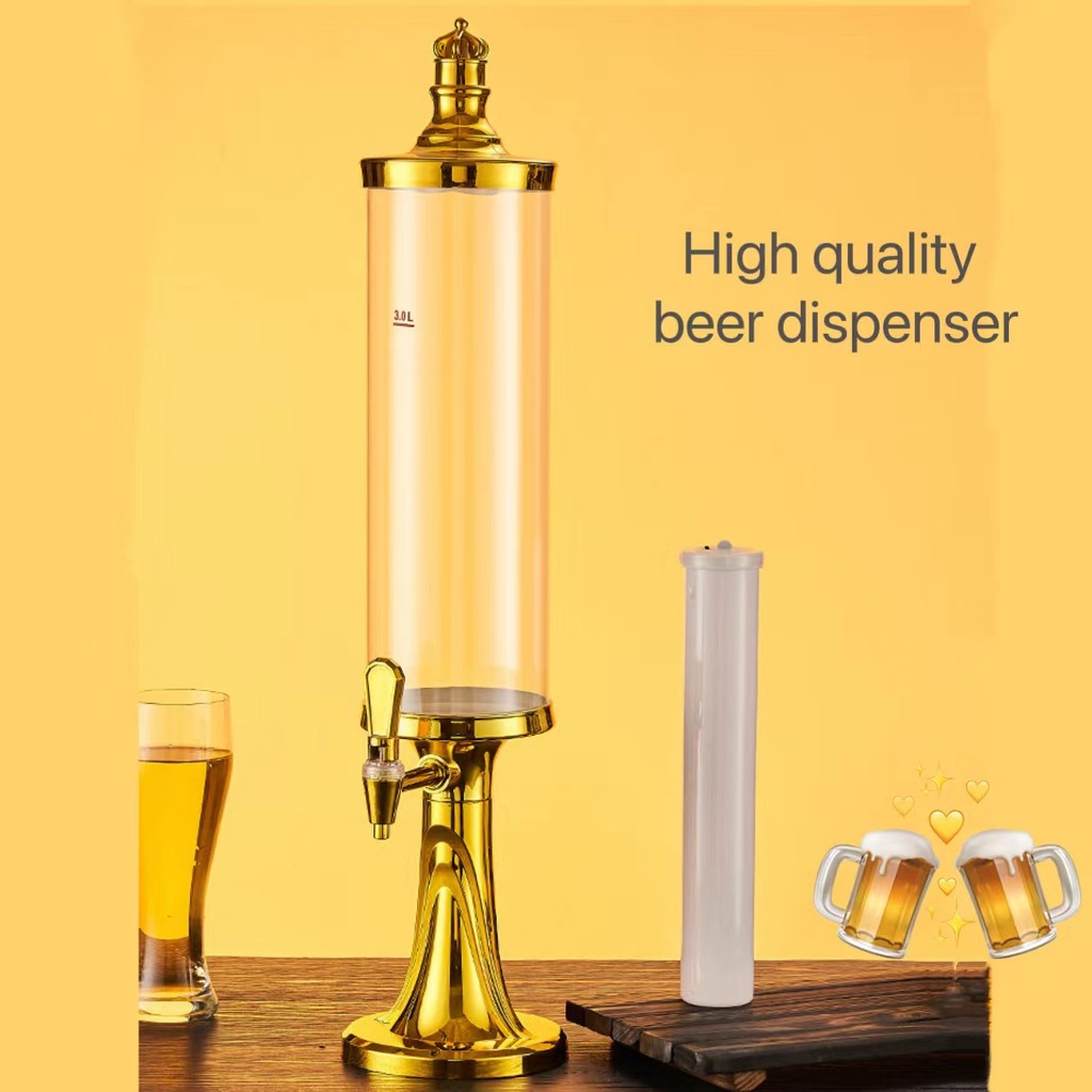 โหลใส่เบียร์ พร้อมไฟ จ่ายเบียร์แบบหลอด เปล่งแสง  Beer Tower Drink Dispenser3L