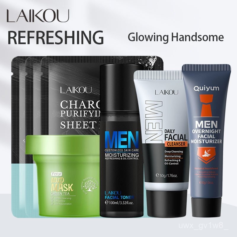 【Specially For Men】Glowing handsome! LAIKOU Men Skincare Set For Daily Skincare Refreshing Moisturiz