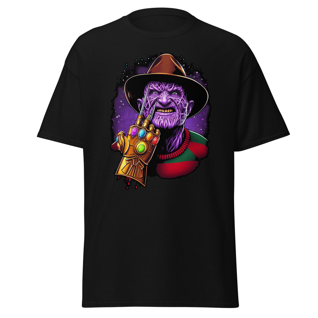 Freddy Krueger Thanos Tshirt เสื้อผ้าผู้ชายขายดีใหม่ที่โดดเด่น