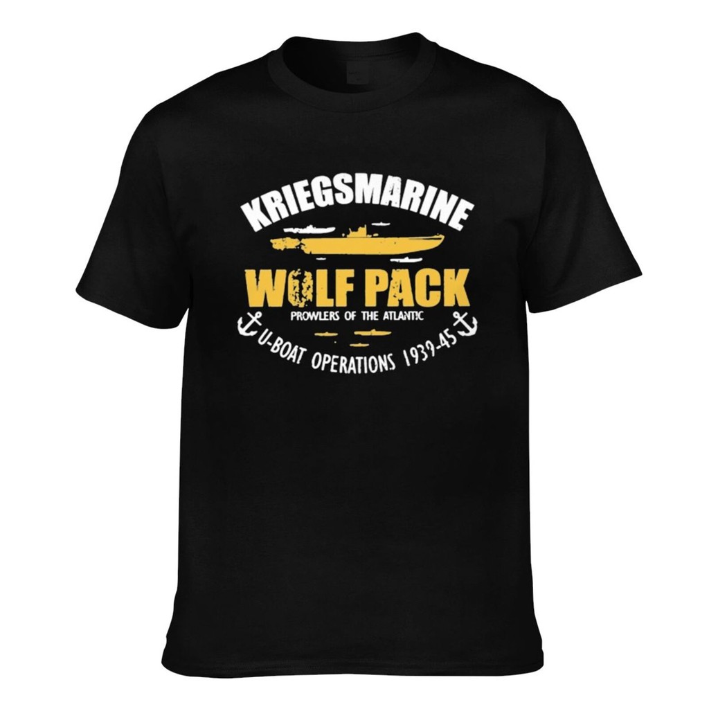 เสื้อยืดแปลกใหม่ Kriegsmarine Wolf Pack เสื้อยืดพิมพ์ลายตลก