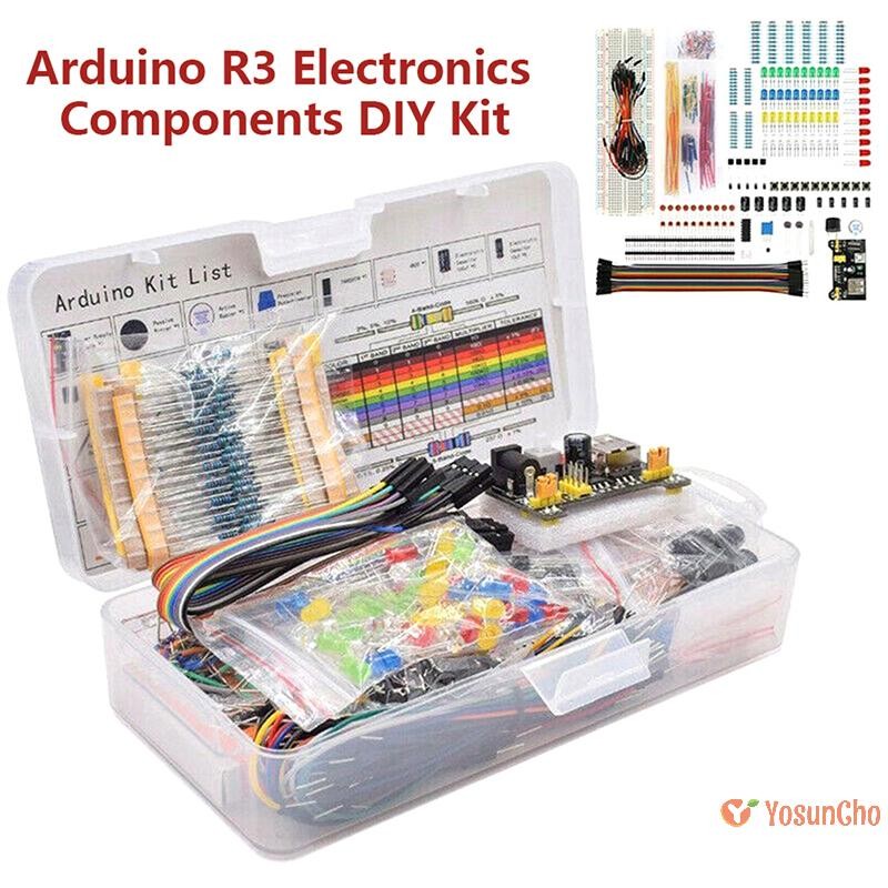 Yosuncho] DIY Starter ชุดอิเล็กทรอนิกส์ 830 Tie-points Breadboard สําหรับ Arduino UNO R3 Electronics Components Kit พร้อมกล่องใหม่