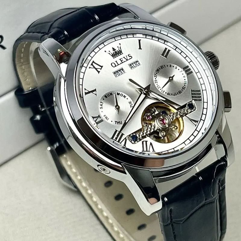 Swiss Olevs Black Water Ghost Men's Mechanical Watch Automatic