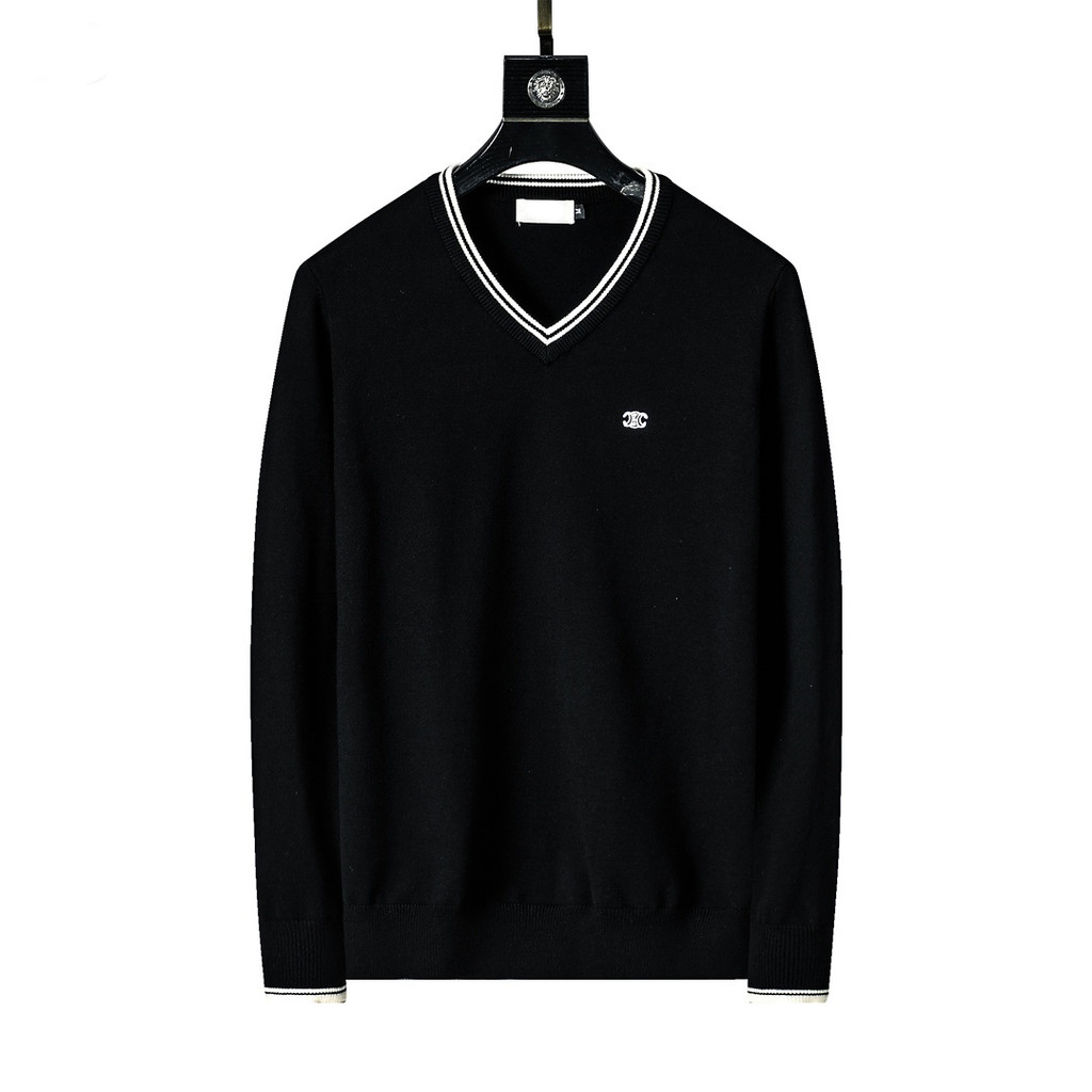 Celine2560 Sweater เสื้อกันหนาวถักเสื้อกันหนาวที่อบอุ่น Slim-fit กีฬาเสื้อกันหนาวผู้ชาย