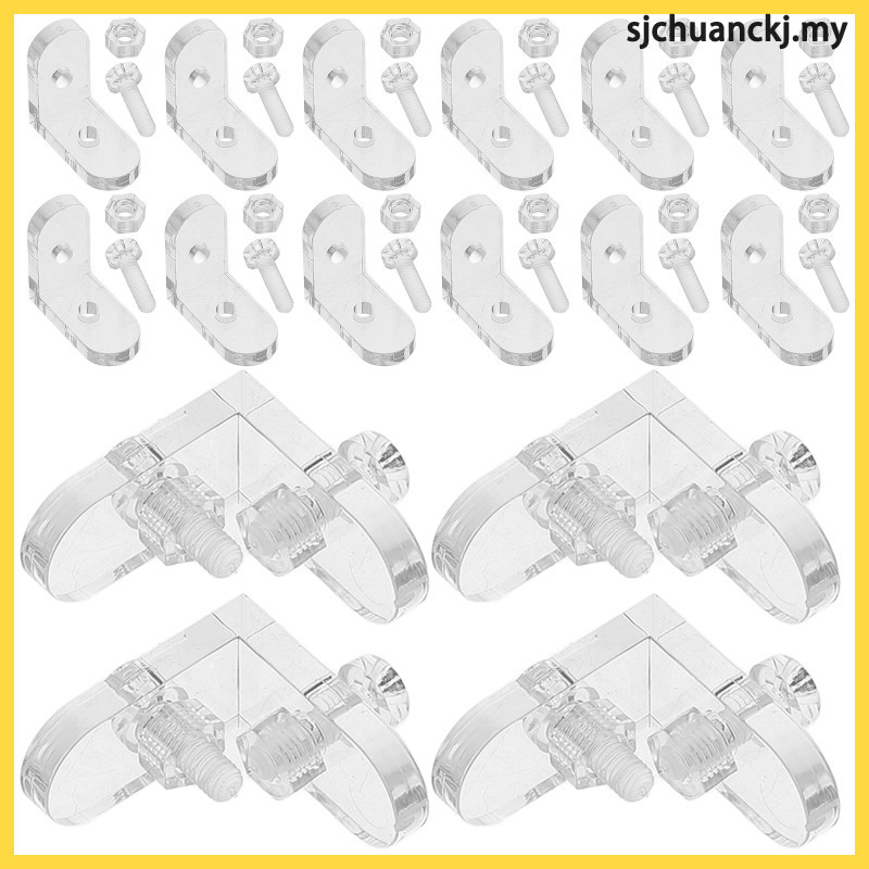 Universal เฟอร์นิเจอร์มุม Connector อะคริลิคกล่องชั้นวางวงเล็บ Disassembly มุมสนับสนุนหมุด 20 ชิ้น sjchuanckj
