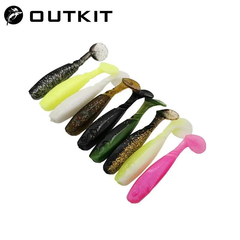 Outkit 10 ชิ้น/ล็อตซิลิโคนเหยื่อตกปลาเหยื่อหนอนเหยื่อตกปลา Wobblers ปลาคาร์พ T หางตกปลาสินค้าล่อสําหรับตกปลา