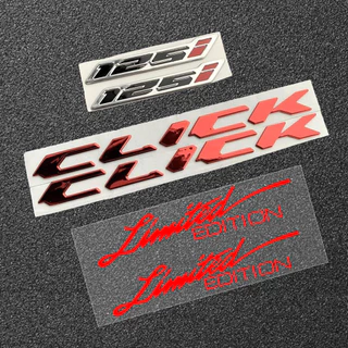 3 ชิ้น/เซ็ตหลายสี 3D Honda Click และ 125i หรือ 150i limited กาวนุ่ม Emboss ตัวอักษรสัญลักษณ์สติกเกอร์รถจักรยานยนต์ถังกันน้ํา Badge Decor Decal สําหรับคลิก 125 v3 125i 150