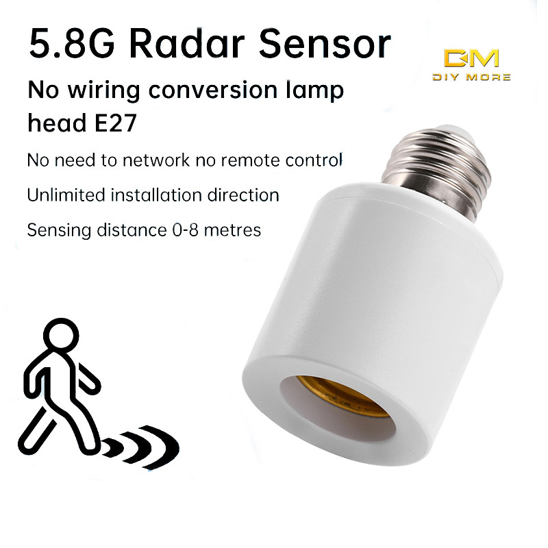 Diymore AC110-240V อัจฉริยะรีโมทคอนโทรลโคมไฟหัว Delay Conversion ที่นั่ง Switch Controller ห้องนั่งเล่นห้องนอนหลอดไฟ E27 ถึง E27 ผู้ถือโคมไฟ