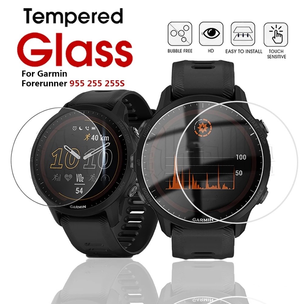1 PC กระจกนิรภัยสําหรับ Garmin Forerunner 955 255 255S / Full Coverage สมาร์ทวอท์ช Scratch-Proof ฟิล์มป้องกัน/ร้อน