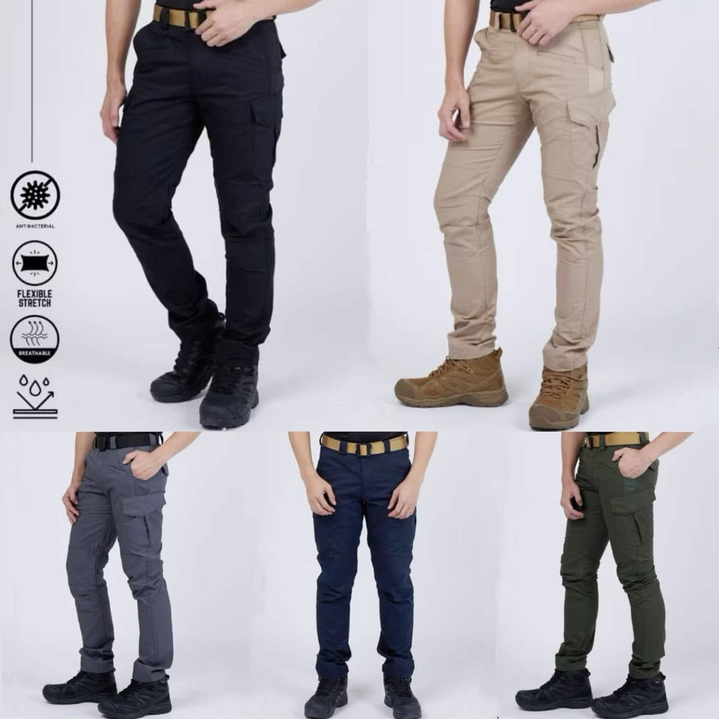 Bogie1 กางเกงยุทธวิธี รุ่น IX10 ผ้าตาราง Ripstop 4 สี : ดำ กรมท่า ทราย เขียว เทา