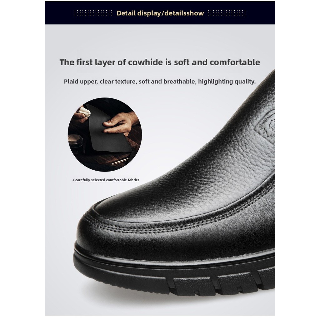 รองเท้าหนังหนังวัวชั้นบนสุดผู้ชายธุรกิจหนังแท้ - รูปที่ 4