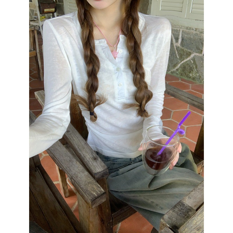 เสื้อยืดสีทึบสำหรับผู้หญิง สไตล์เรียบง่าย สำหรับฤดูร้อน 250622