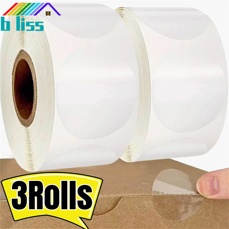 [บ้าน]1/3ม้วนโปร่งใสสติกเกอร์ปิดผนึกกาวในตัว,ป้ายวงกลมกาวสูงสําหรับกล่องของขวัญ/สิ่งแวดล้อม/ถุง,กันน้ําบรรจุภัณฑ์ซีลสติกเกอร์ม้วน,500ชิ้น/กล