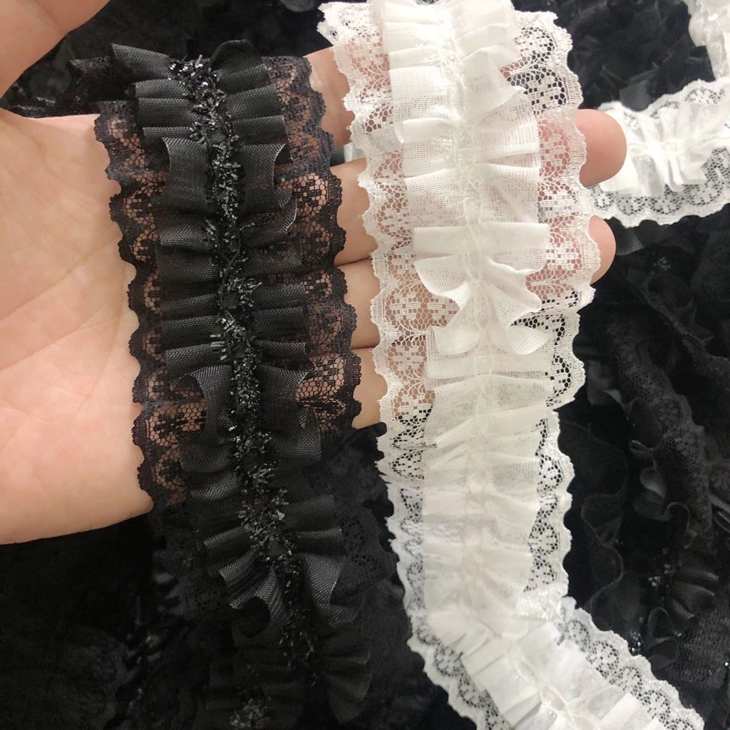 ระบายผ้าลูกไม้2ชั้น ริบบิ้นผ้าลูกไม้ ลูกไม้ระบาย ผ้าลูกไม้แต่งขอบ สวยมาก เนื้อผ้าดีพรีเมี่ยม